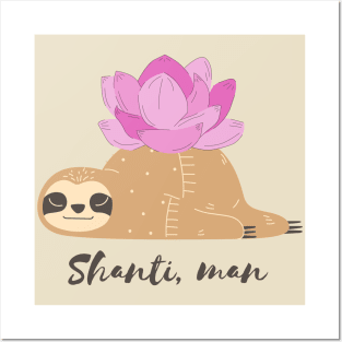 Yoga sloth - shanti Posters and Art